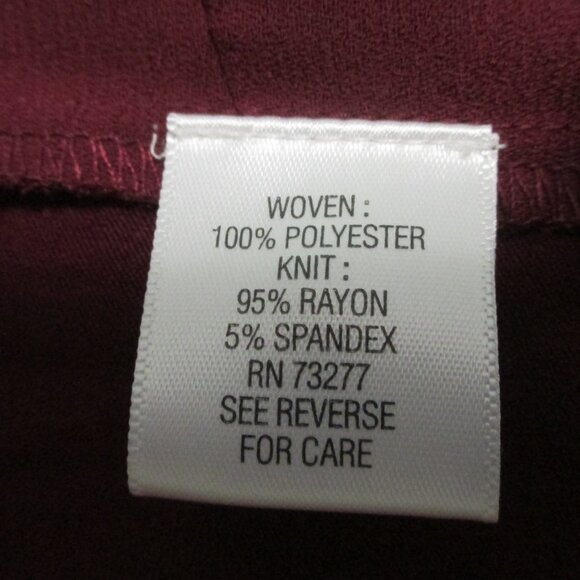 Dana Buchman top cranberry color 3/4 sleeves tiered front pullover blouse sz XL - Picture 2 of 8